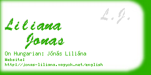 liliana jonas business card